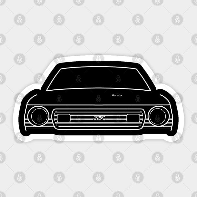 AMC Gremlin 1970s classic car white outline graphic Sticker by soitwouldseem